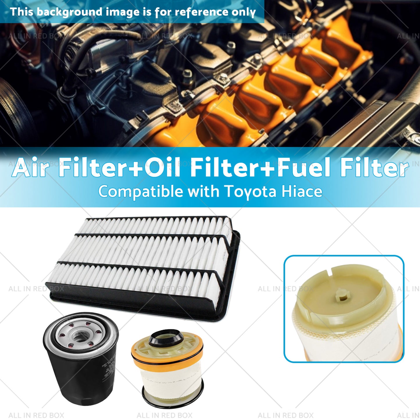 AirOilFuel Filter Kit Suitable for Toyota Hiace 3. 0L Turbo Diesel 3pcs