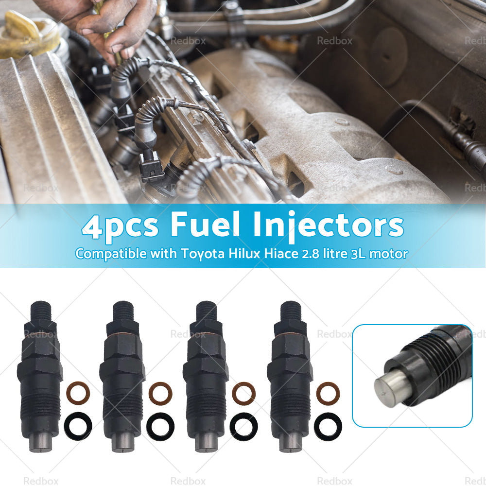 4X Diesel Fuel Injectors Suitable For Toyota Hilux Hiace 2. 8 litre 3L 1989-2000