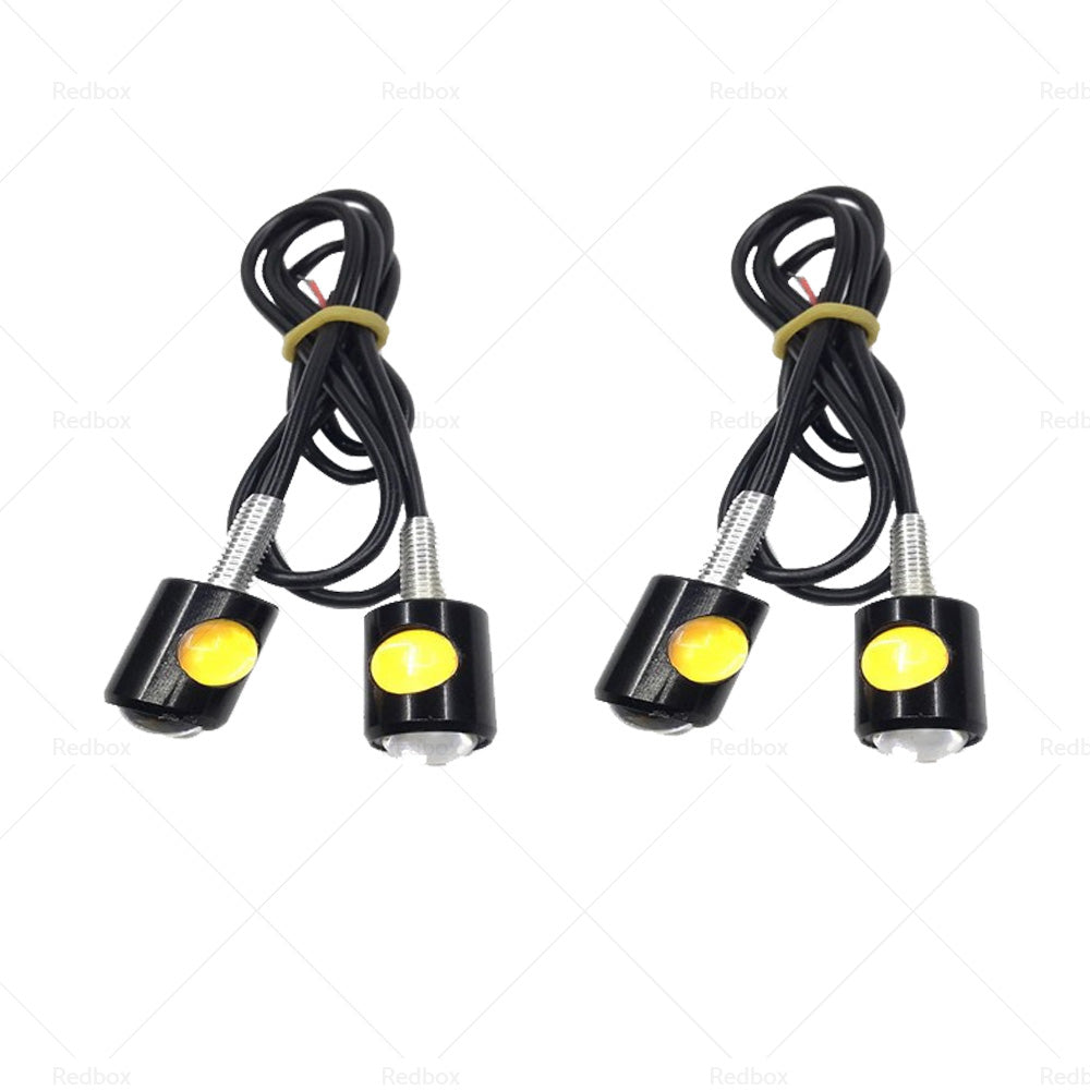 4PCS Universal 12V Mini Amber Motorcycle Indicator LED Turn Signal Light Blinker