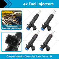 55570284 2173433 4x Fuel Injectors Suitable for Chevrolet Sonic Cruze 1. 8L 11-16