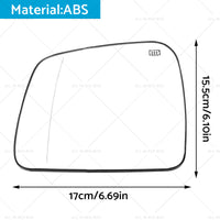 Left Side Mirror Glass Suitablefor Jeep Grand Cherokee WK 10- Convex Heated Base