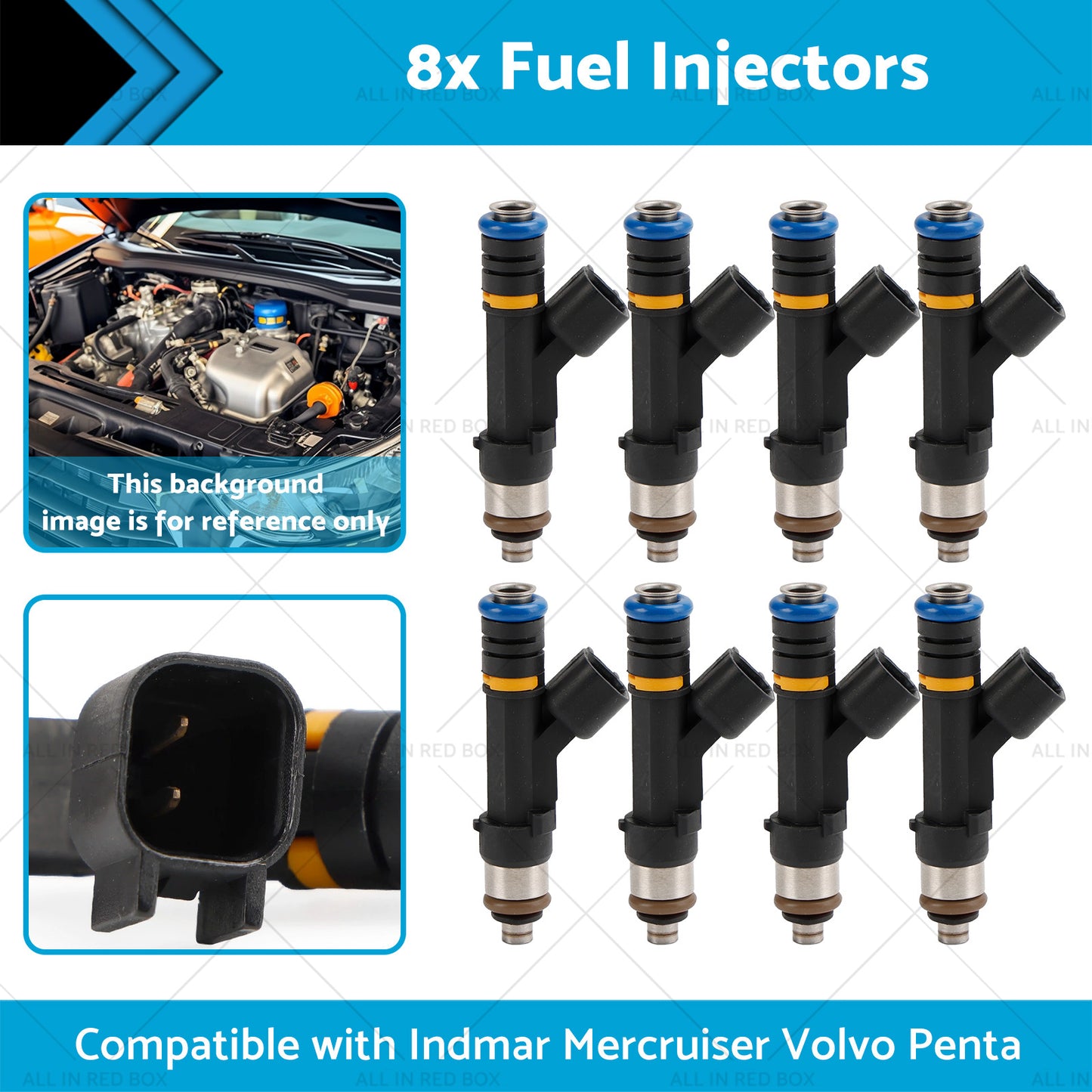 879312003 8x Fuel Injectors Suitable for Indmar Mercruiser Volvo Penta 07-13