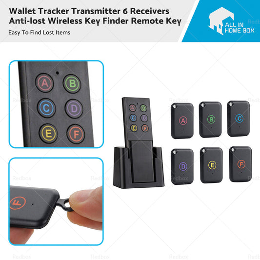 Wallet Tracker Transmitter 6 Receivers Anti-lost Wireless Key Finder Remote Key