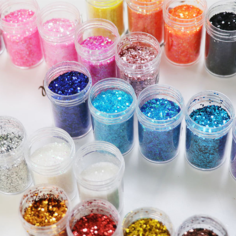 24 * 20ml Colors Glitter Pigment Debris Resin Epoxy Dream Flash Powder Crafts