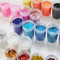 24 * 20ml Colors Glitter Pigment Debris Resin Epoxy Dream Flash Powder Crafts