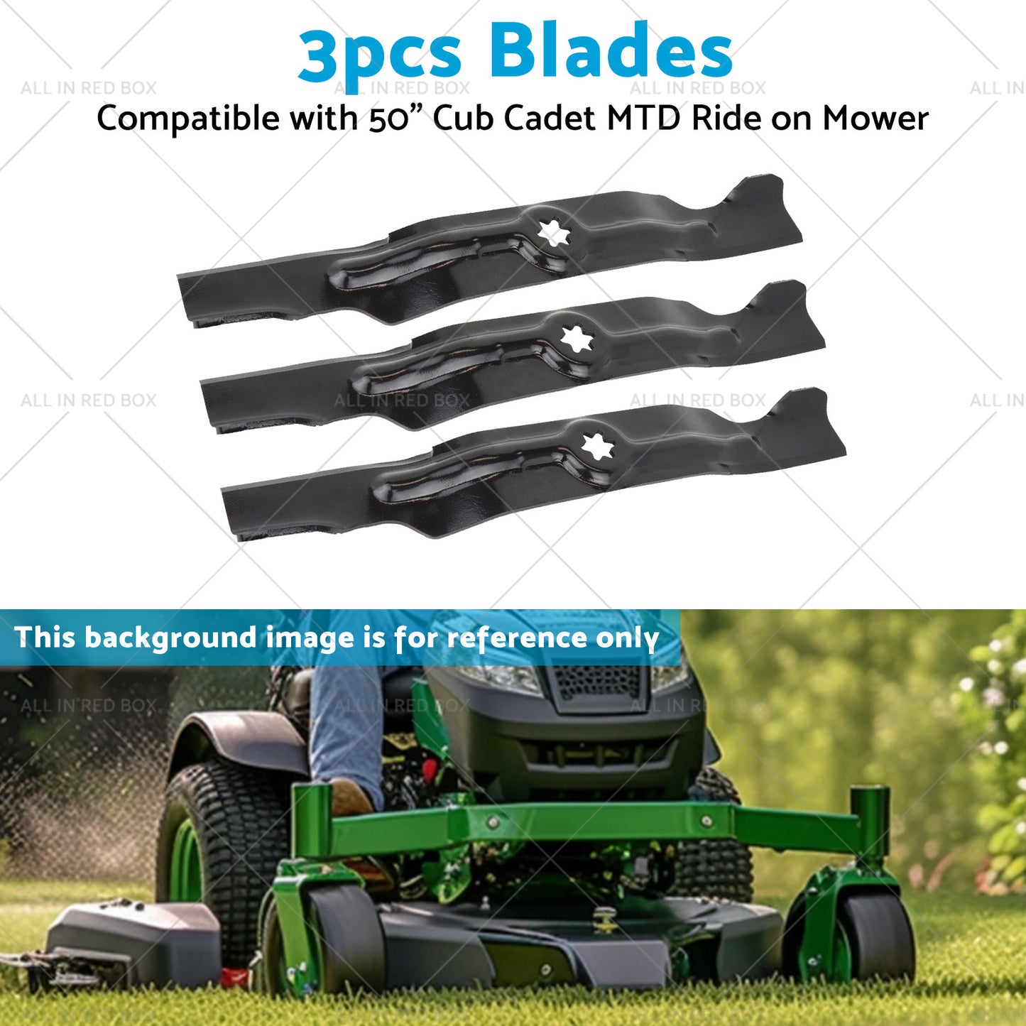 3pcs Blades Suitable 50 inch  Cub Cadet MTD Ride on Mower 742-04053 942-04053 B