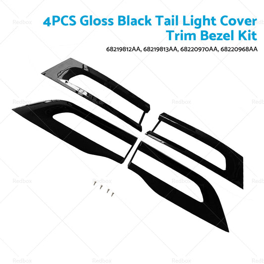 4PCS Gloss Tail Light Cover Trim Bezel  Suitable For Jeep Grand Cherokee 14-20