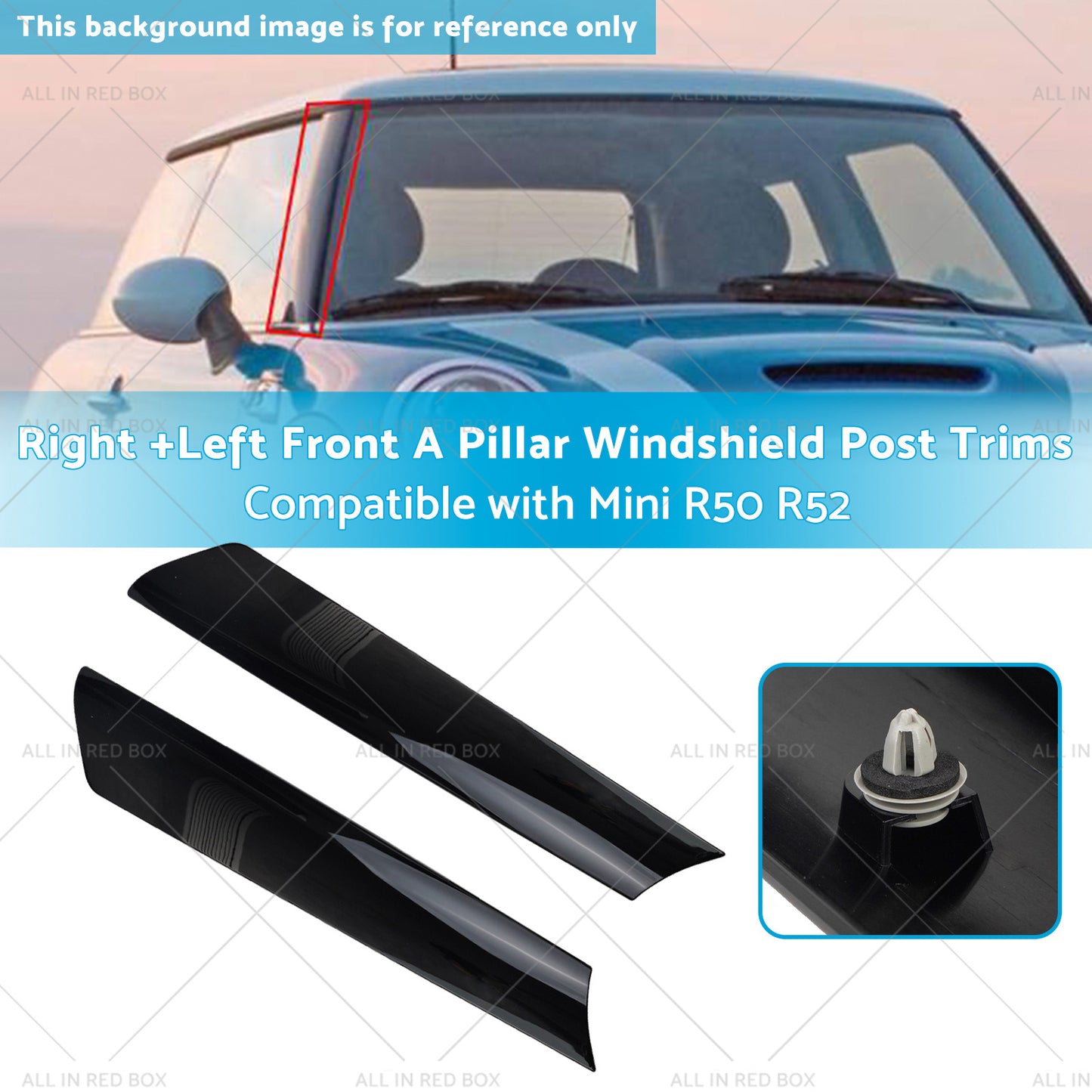 LeftRight Windshield A Pillar Post Trim Molding Suitable for Mini Cooper 02-08