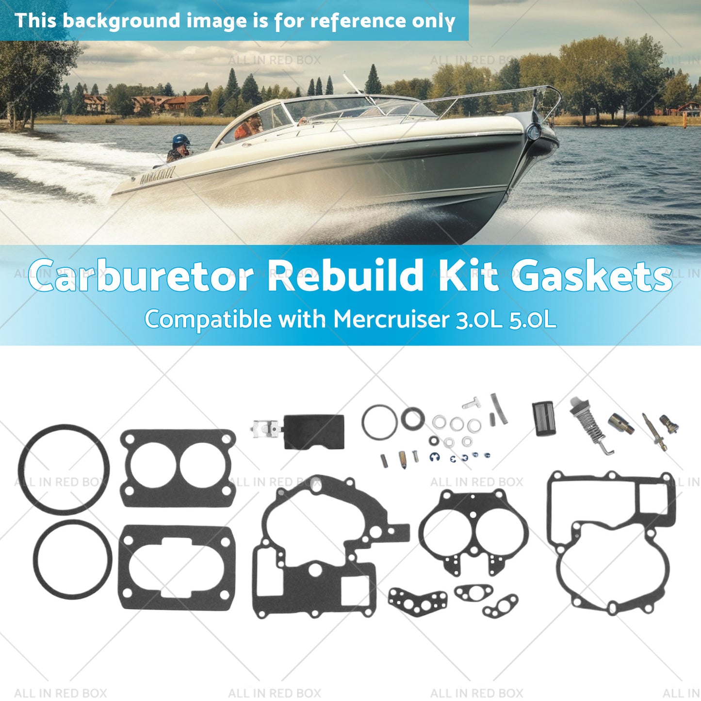 302-804844002 Carburetor Rebuild Kit Gaskets Suitable for Mercruiser 3. 0L 5. 0L