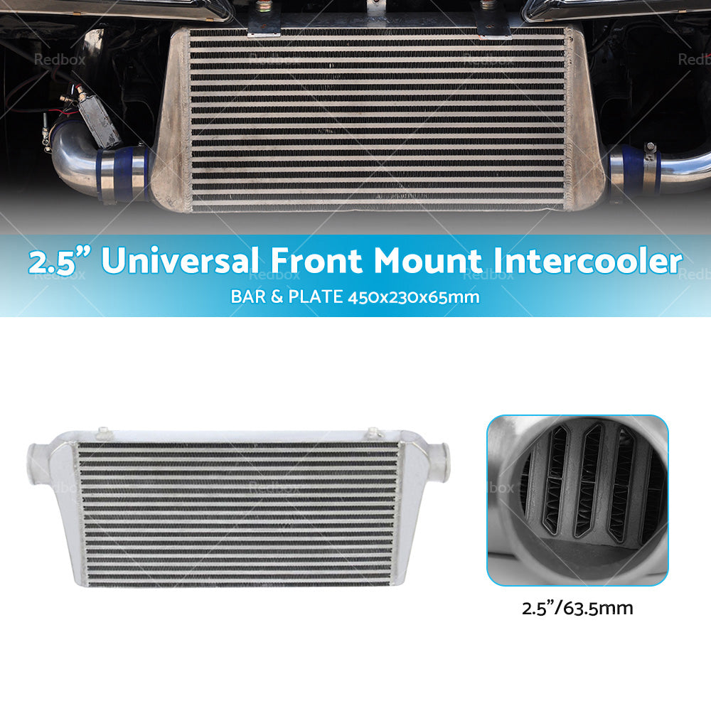 Universal Intercooler 2. 5 inch  Full Aluminum Front Mount FMIC Plate  and  Bar 450x230x65