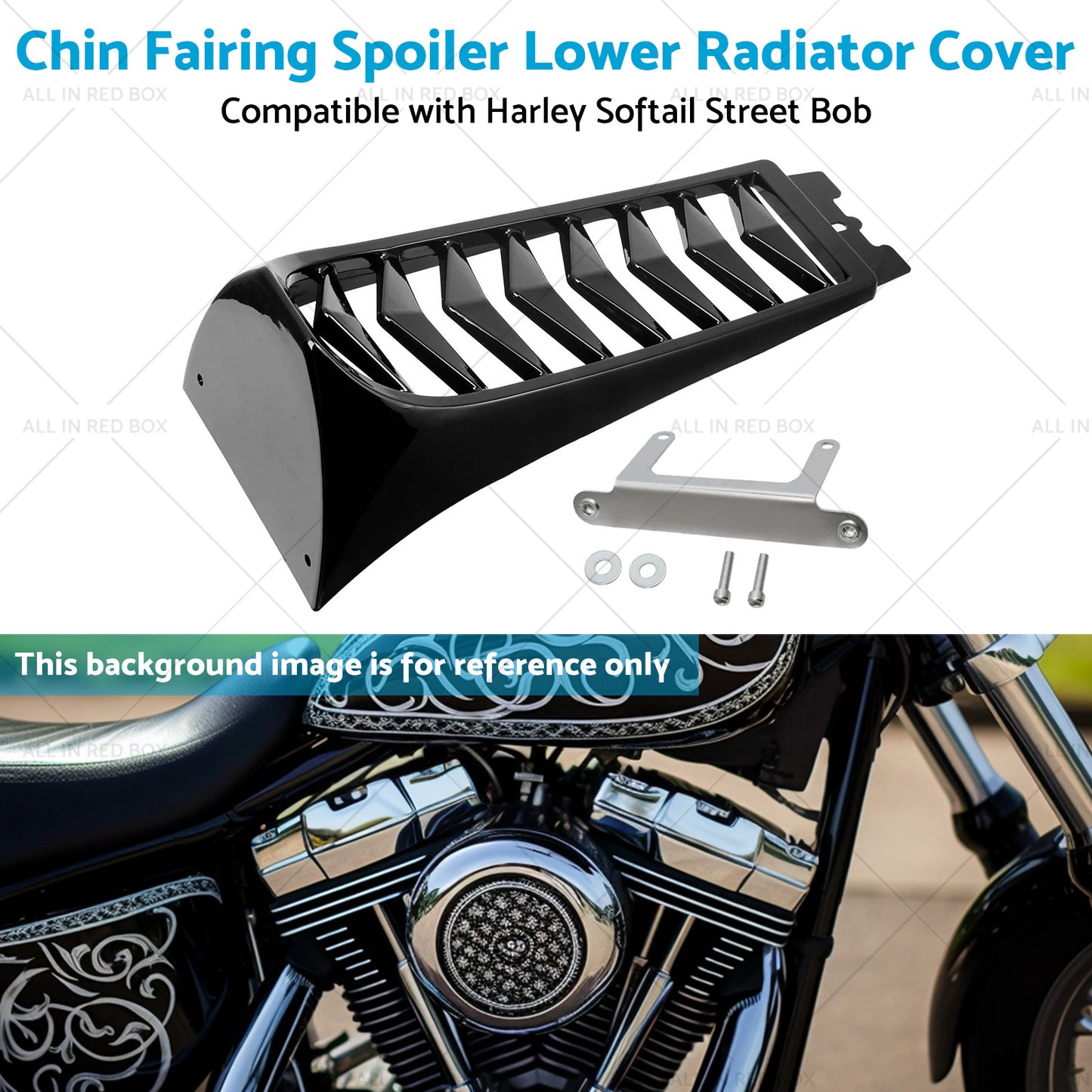 Chin Fairing Spoiler Lower Radiator Cover Suitable for Harley Softail Fat Bob