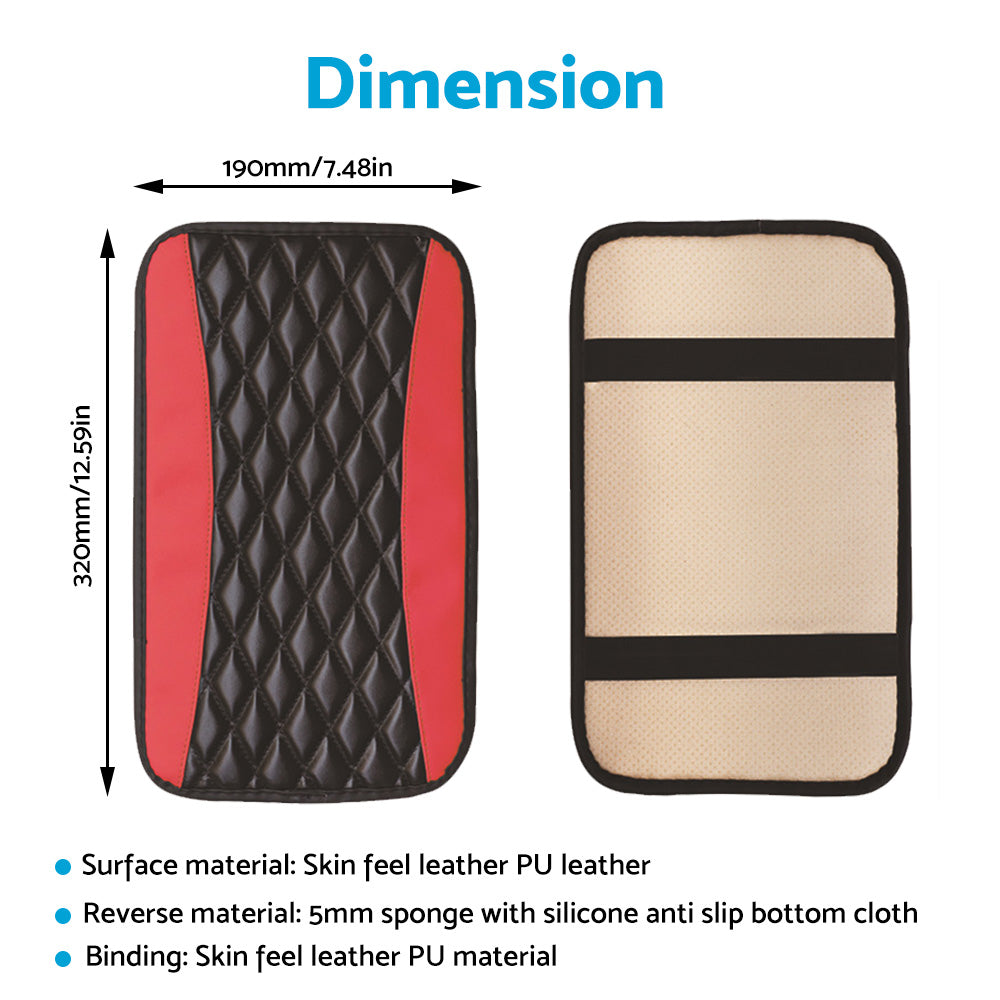 Universal Car Armrest Cushion Cover Center Console Box Pad Protector PU Leather