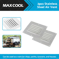 2PCS Stainless Steel Rectangular Air Vent For Caravan Boat Wall Eave Home