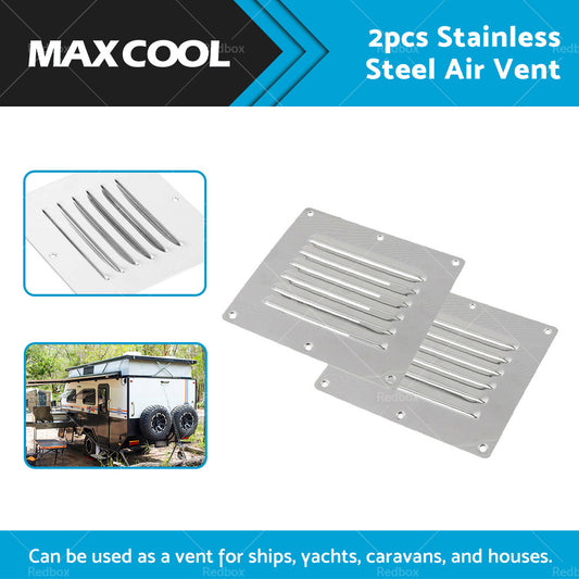 2PCS Stainless Steel Rectangular Air Vent For Caravan Boat Wall Eave Home