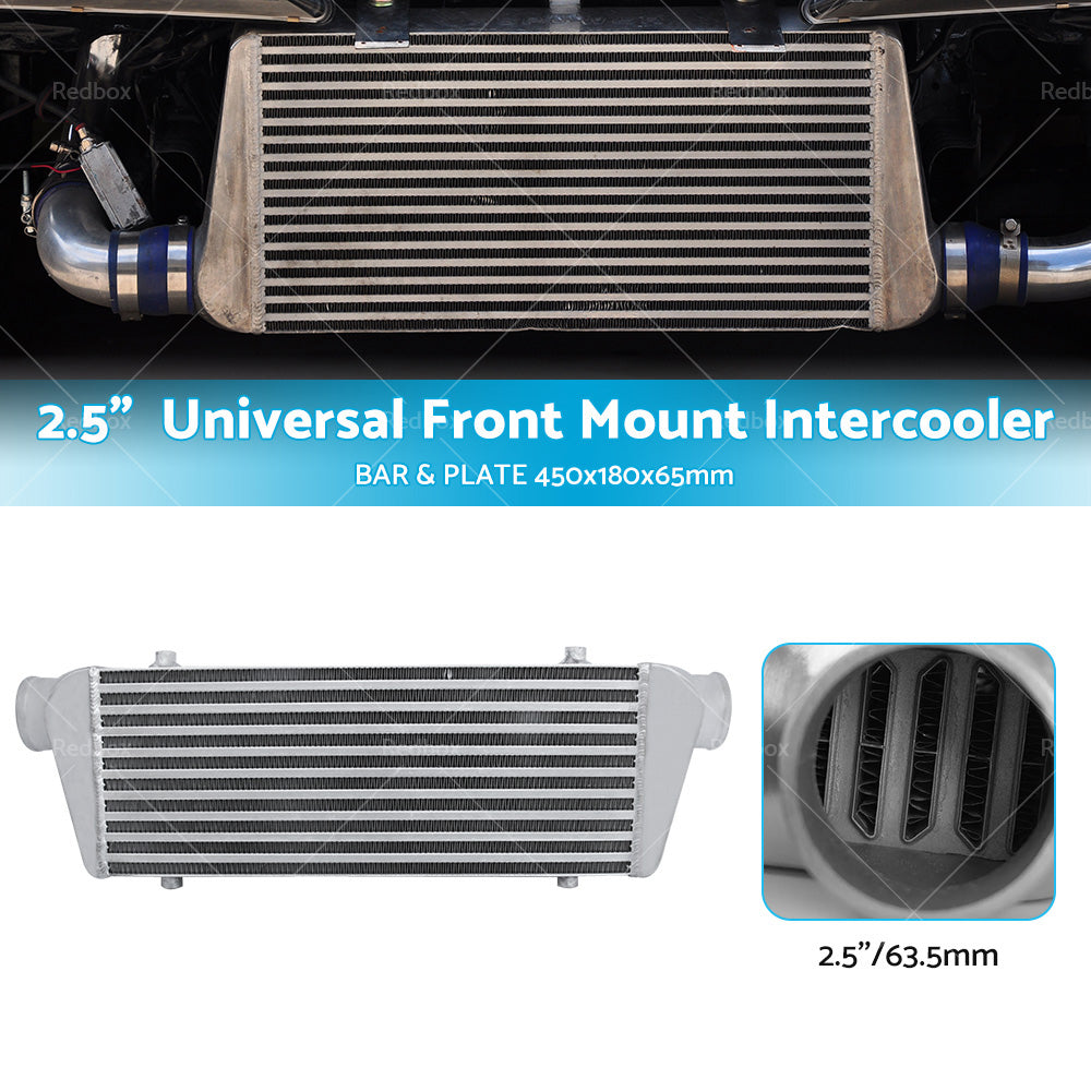 2. 5 inch  Universal Full Aluminum Front Mount Intercooler 450x180x65mm Core Bar and Plate