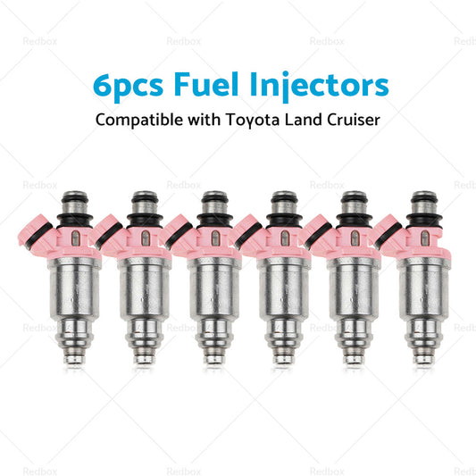 6X Fuel Injector Suitable For Toyota Landcruiser 1FZ-FE FZJ70 FZJ75 FZJ80 Series