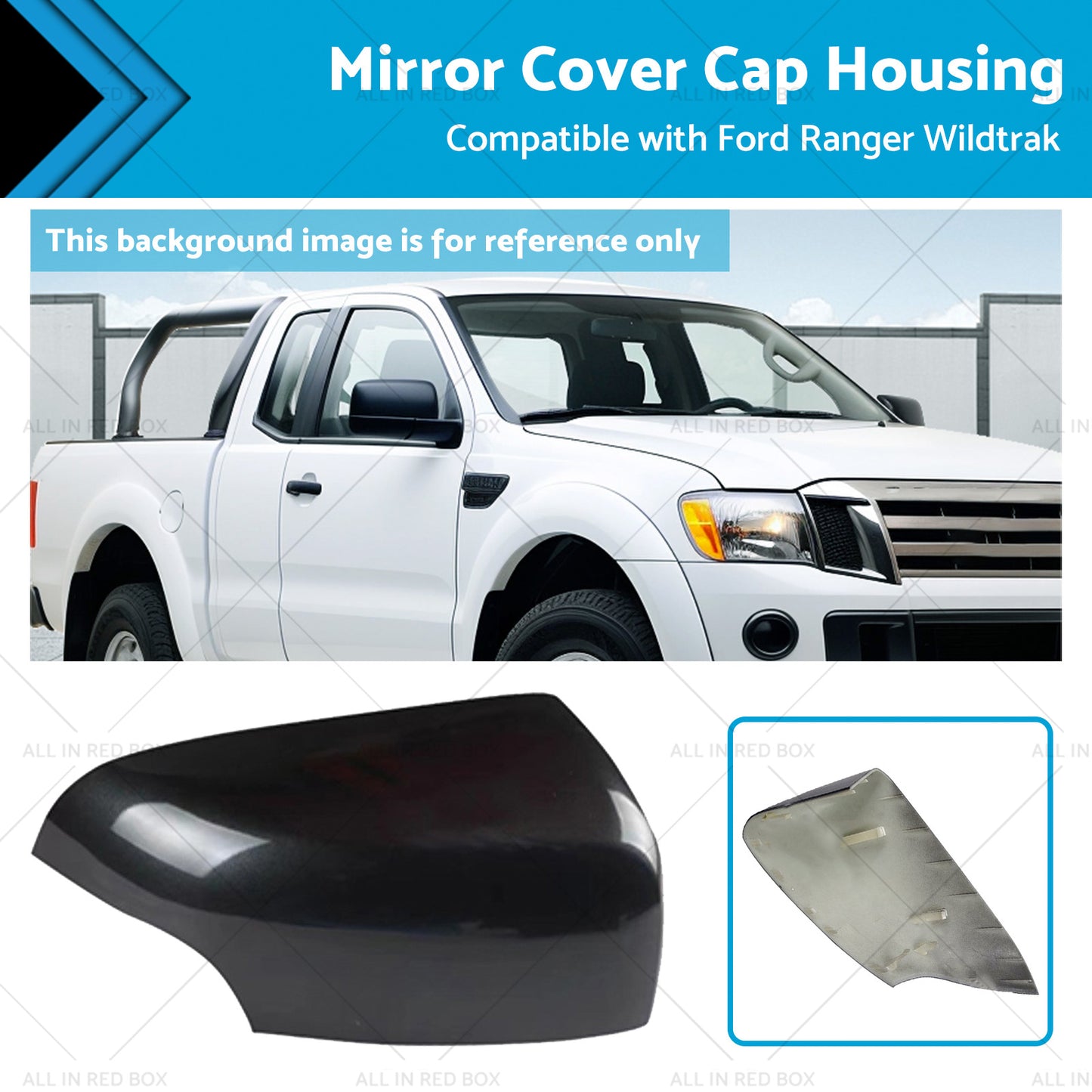 Right Side Grey Mirror Cover Cap Housing Suitable for Ford Wildtrak Ranger 12-21