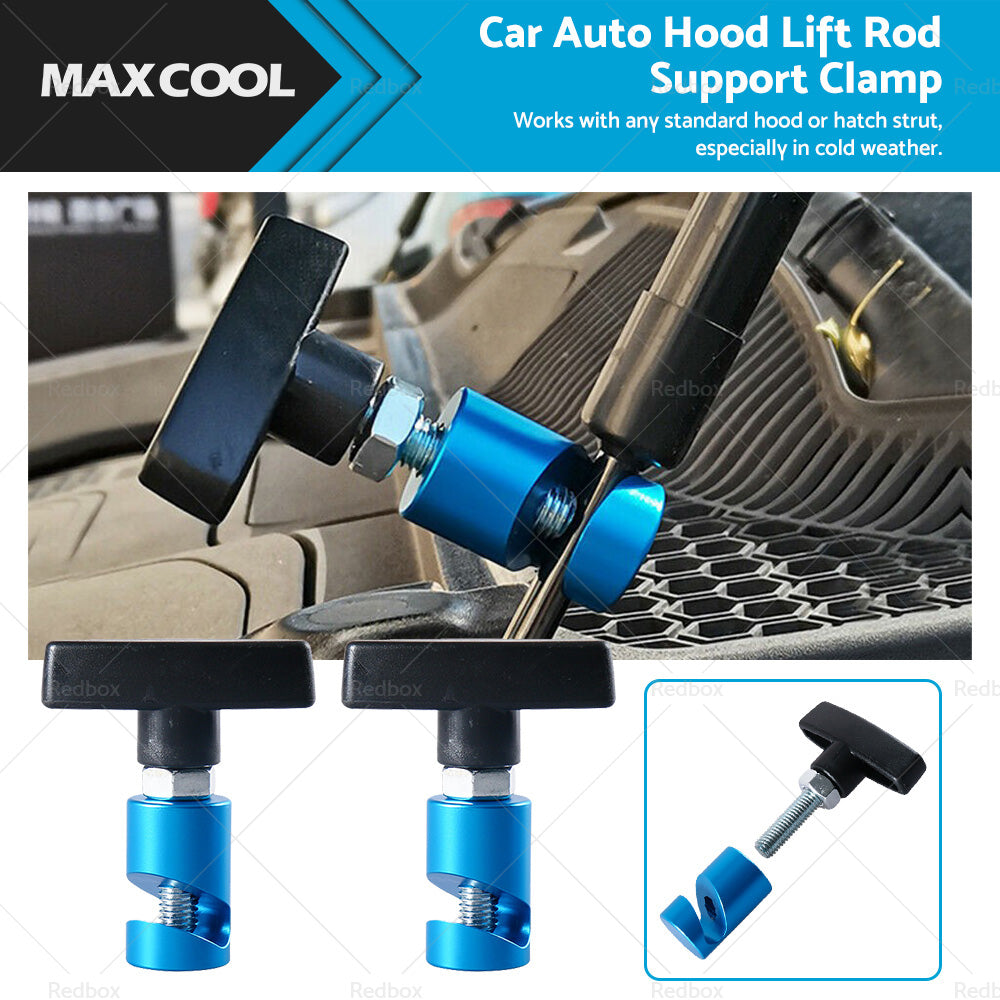 2X Car Auto Hood Lift Rod Support Clamp Shock Prop Strut Stopper Retainer Tool