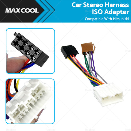 Car Stereo Harness ISO Adapter Wiring Cable Connector Suitable For Mitsubishi