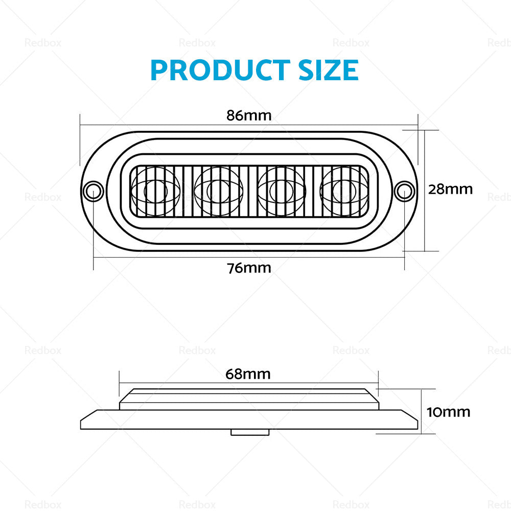 White Clearance Light Side Marker 4 LED Suitable For Truck Trailer Caravan Lamp