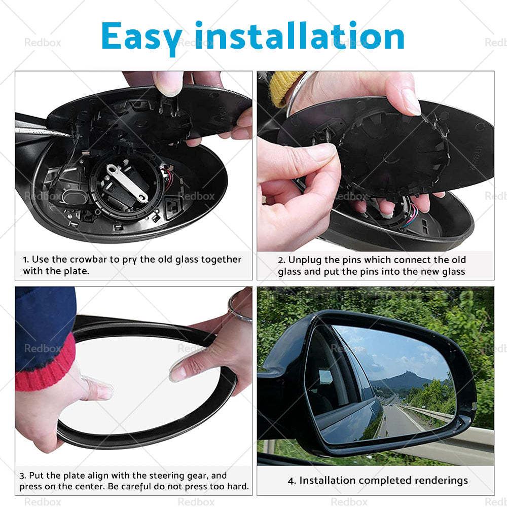 Right Side Mirror Glass with Back Plate Suitable for TOYOTA YARIS 2012 - 2019