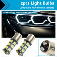 2x 12V BA15D LED 18 SMD Cool  White Light Globes 5050 For Caravan Car