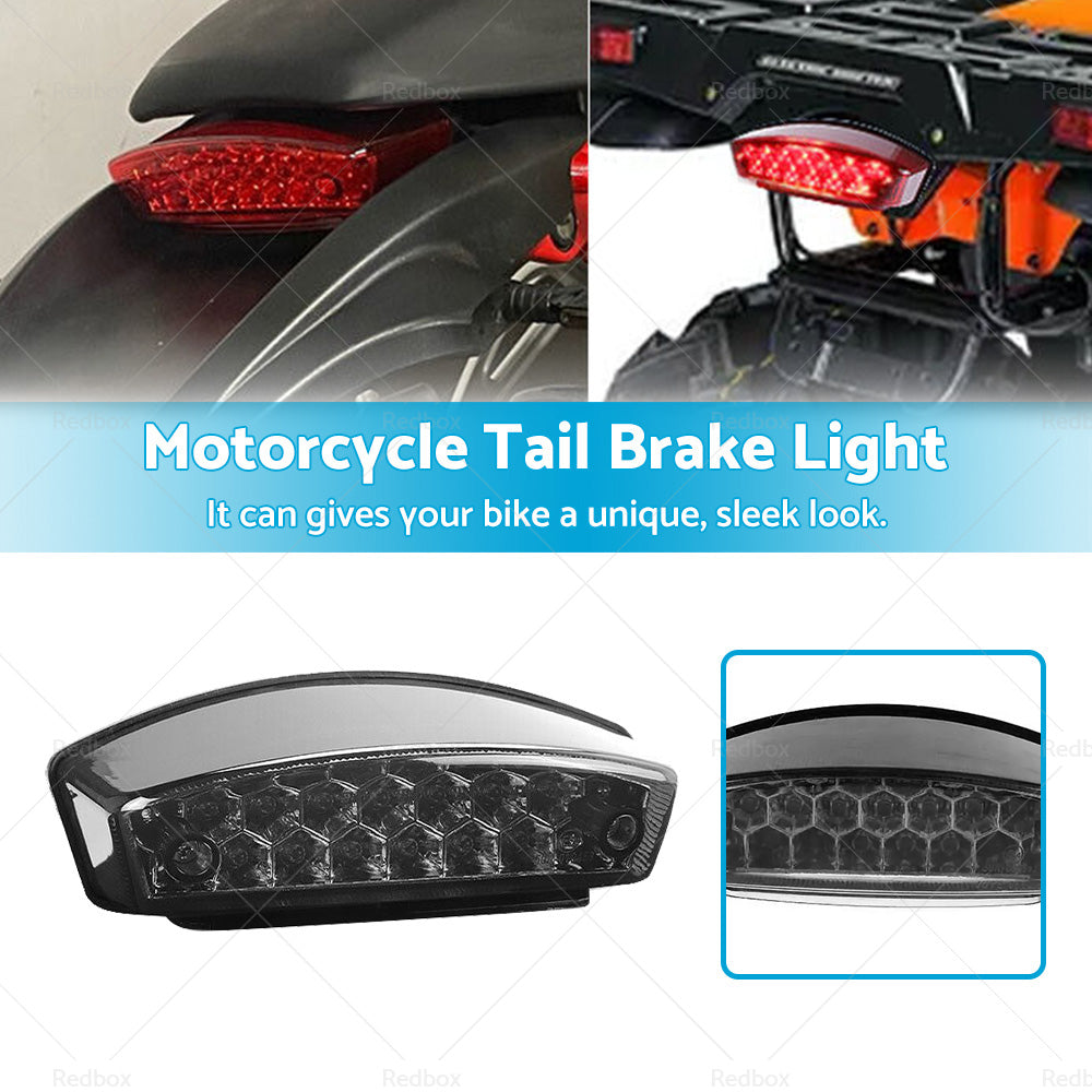 Universal Smoke Motorcycle LED Rear Brake Stop Tail light License Plate light