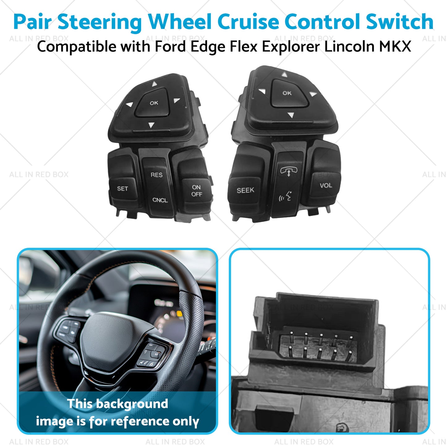 Pair Steering Wheel Cruise Control Switch Suitable for Ford Explorer Lincoln MKX