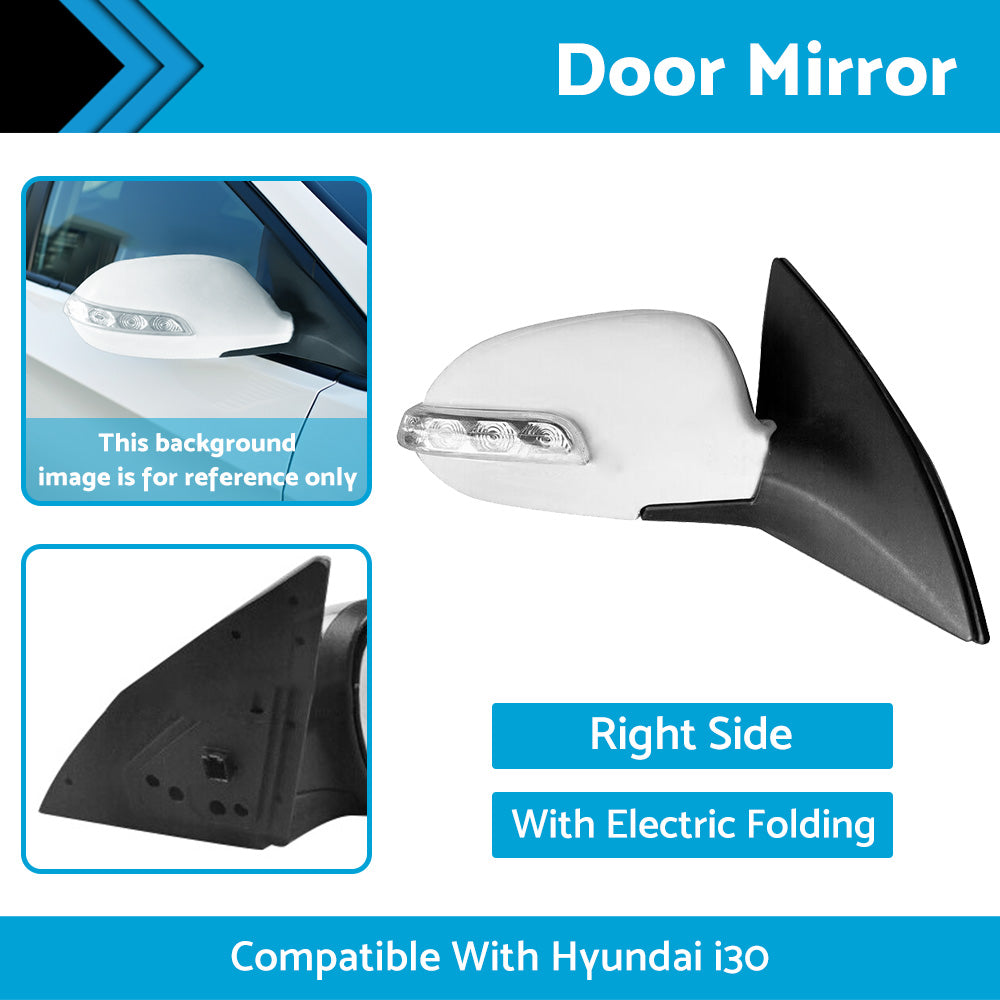 {{ Right Side Door Mirror With Electric Folding Suitable For Hyundai i30 2007-2012 }} - Buy Car Parts Online at {{ Kaka Auto Parts }}.