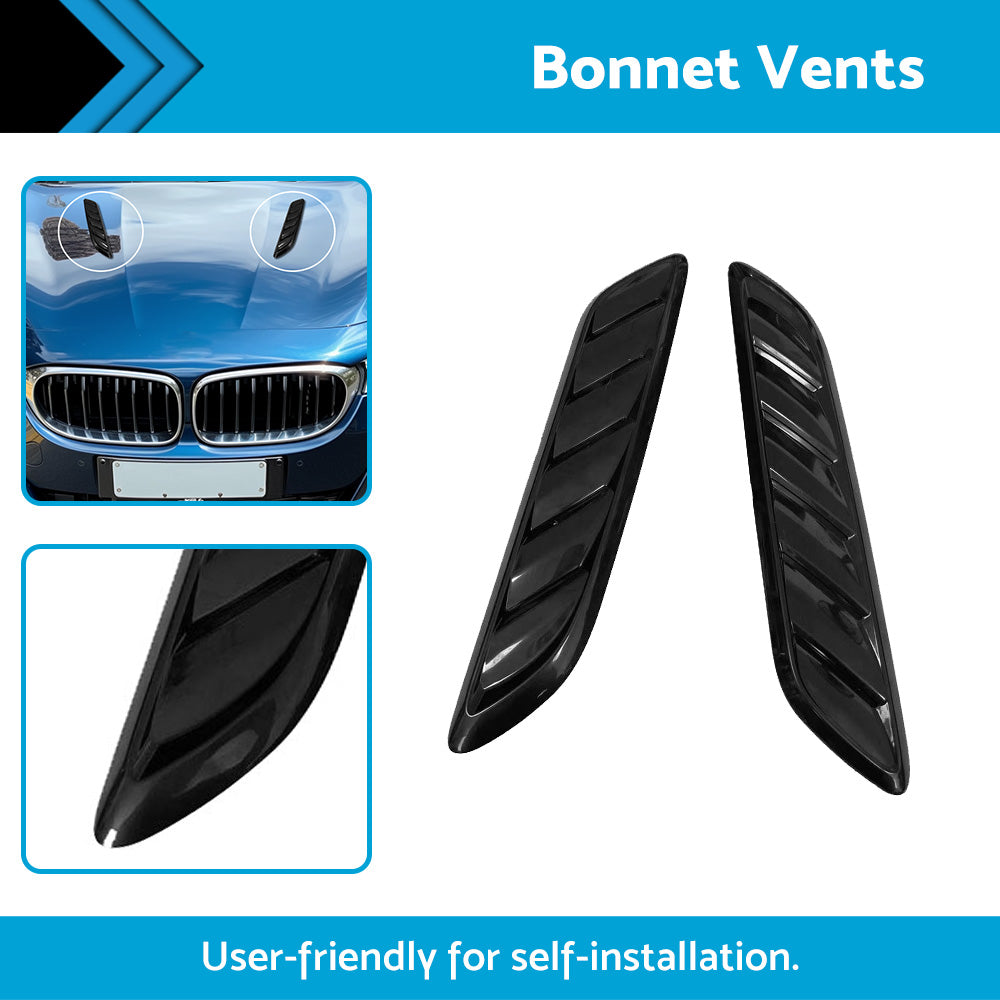 Gloss Black Bonnet Vents Suitable For Holden Commodore VF S SS  SSV  SV6 Redline