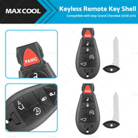 2x Keyless Remote Key Fob Shell Suitable For Jeep Grand Cherokee 2008-2012