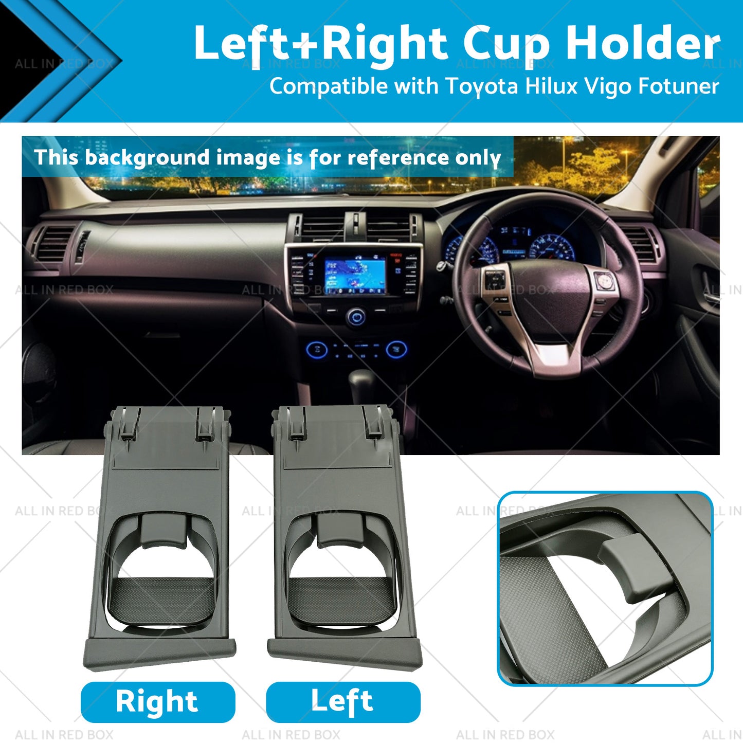 Left/Right Front Cup Holder Trim Suitable for Toyota Hilux Vigo Fotuner 05-14