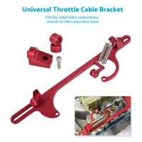 Throttle Cable Carb Bracket Carburetor Billet Aluminum Red For Carb 4150 4160