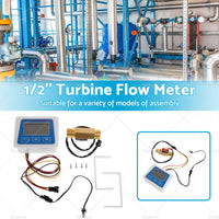 Digital LED Turbine Gauge Kerosene Fuel Water Flow Meter Sensor Meter 1 or 2''