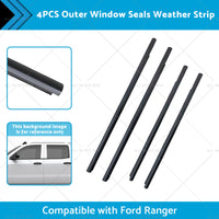 4x Outer Door Window Rubber Seals Suitable for 12-21 Ford Ranger PX XLT