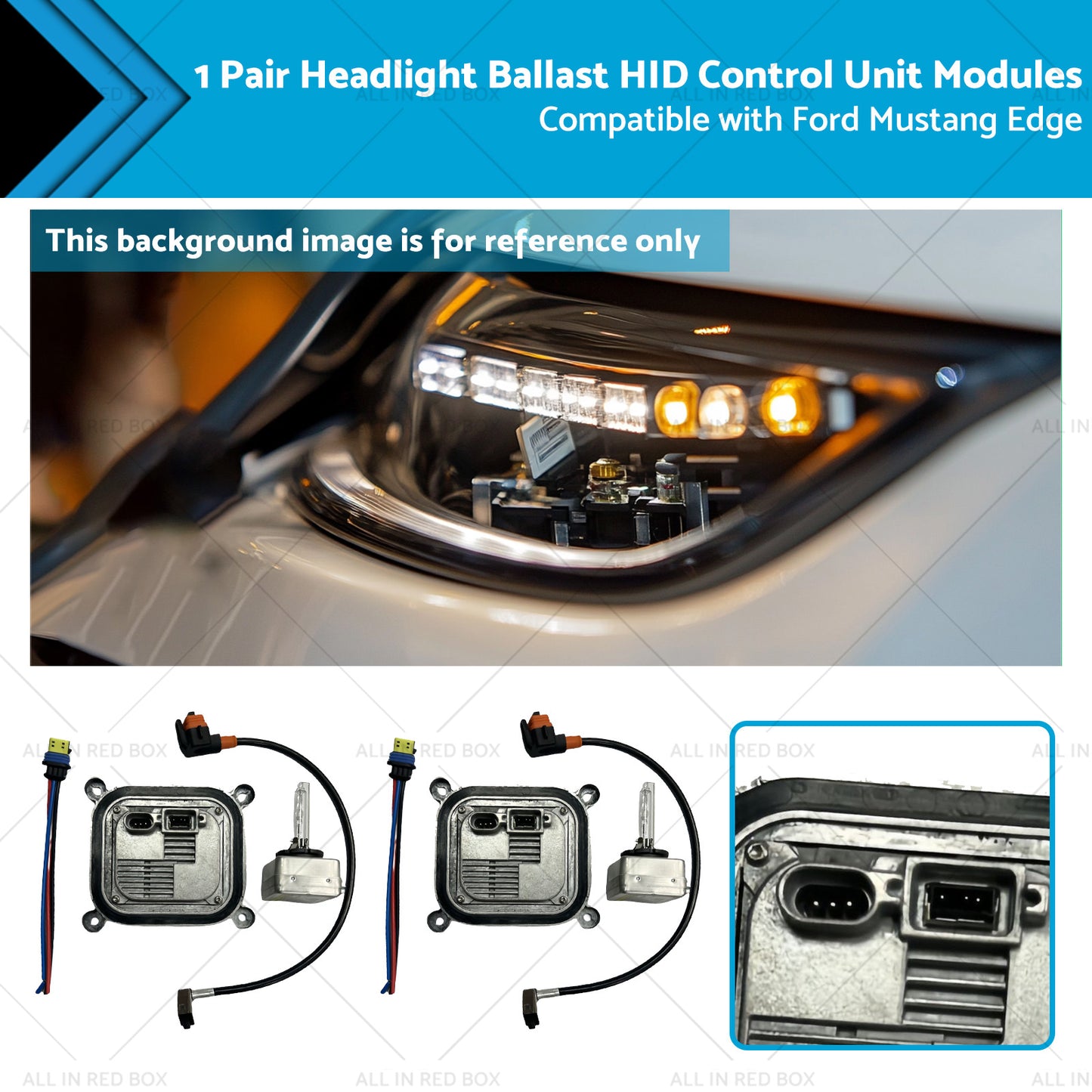 1 Pair Headlight Ballast HID Control Unit Modules Suitable for Ford Mustang Edge