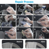 Visbella Silver Alloy Wheel Rim Scratch Repair Kit Tool Set Suitable For Car Kerb Damage