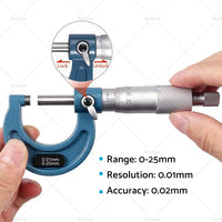 4pcs 0-100mm Outside Micrometer Machinist Tool Set Carbide 0. 01mm