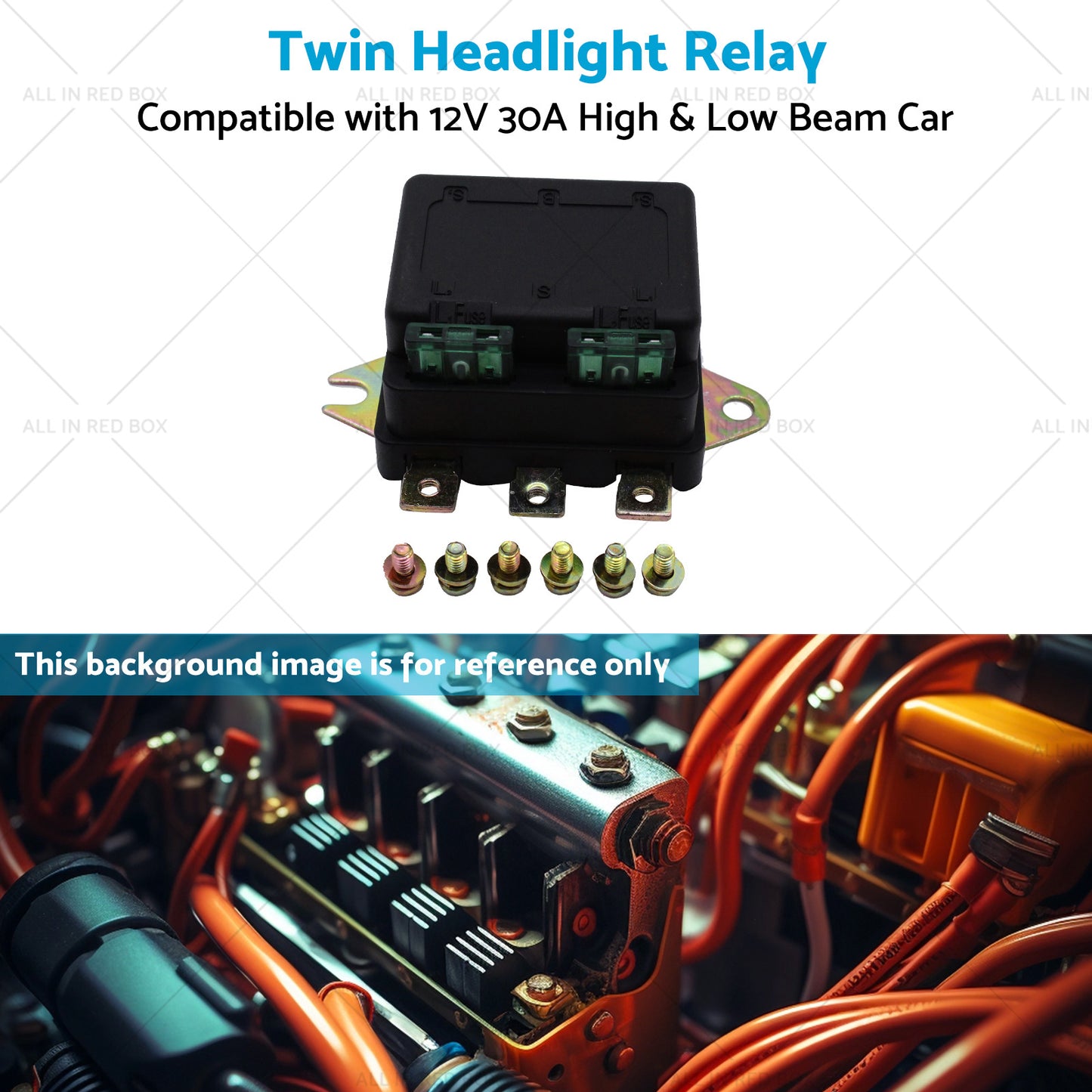 Universal Twin Headlight Relay 12V 30A High  and  Low Beam Car Accessory NLR-132