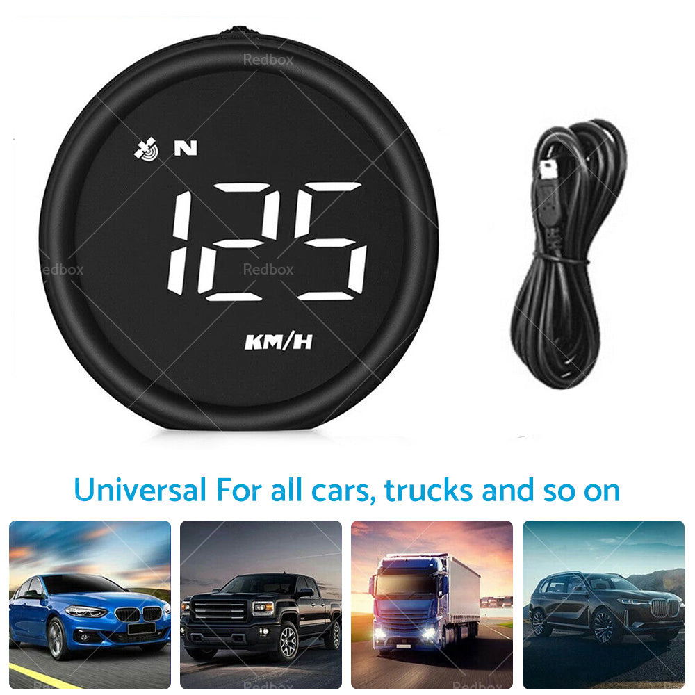 Car Digital Speedometer GPS Head Up Display MPH or KM Overspeed Tired Warning Alarm