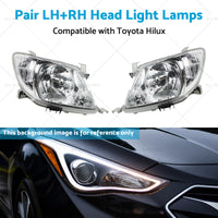 Pair LHRH Head Light Lamps Suitable for Toyota Hilux Ute 2008-2012 2WD 4WD