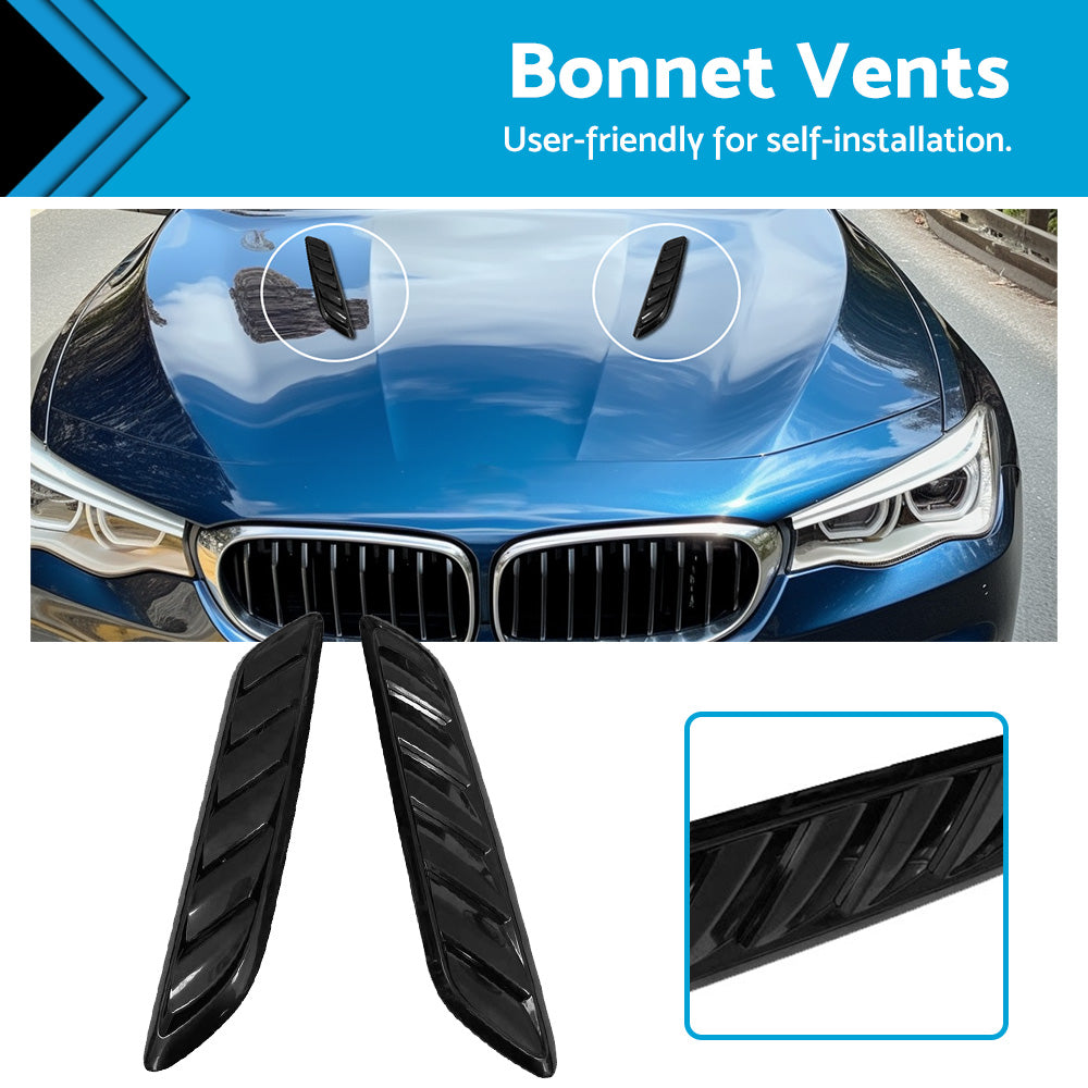 Gloss Black Bonnet Vents Suitable For Holden Commodore VF S SS  SSV  SV6 Redline