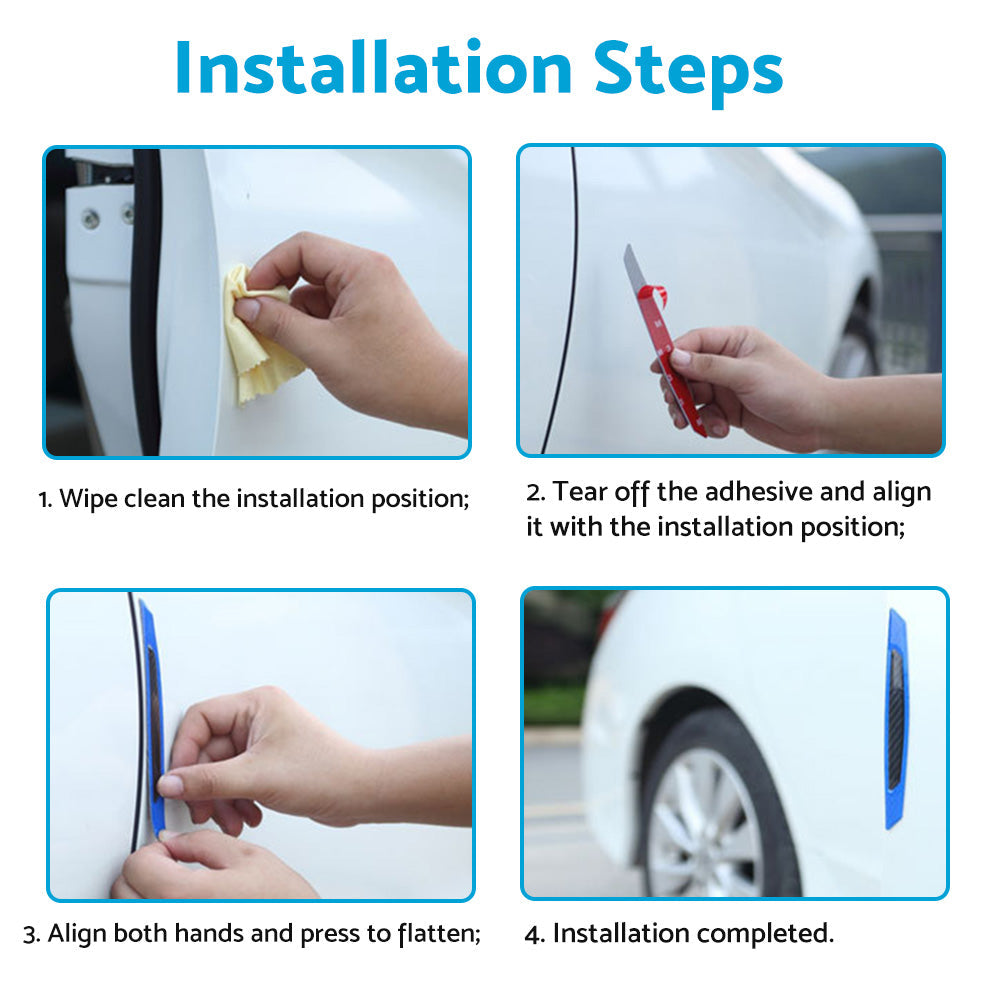 Reflective Carbon Fiber Car Door Edge Guard Bump Protector Sticker Suitable For Universal Use