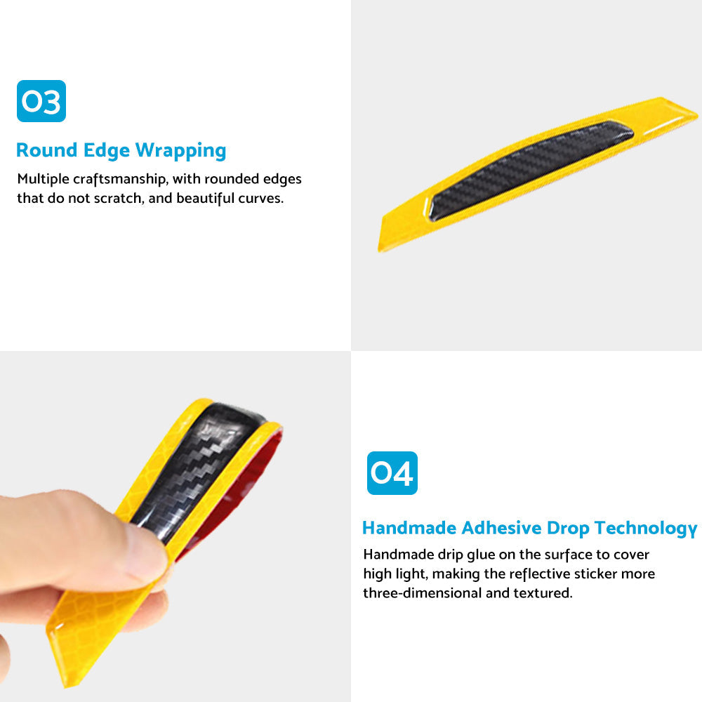 Reflective Carbon Fiber Car Door Edge Guard Bump Protector Sticker Suitable For Universal Use