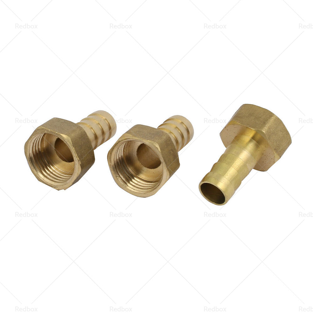 3pcs 1 or 2BSP Female Thread to 12mm Hose Brass Barb Pipe Fitting Coupler Connector