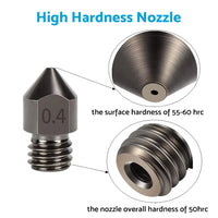 10Pcs Hardened Steel Nozzle Suitable for Creality CR-10 Ender 3 Pro 5 Series