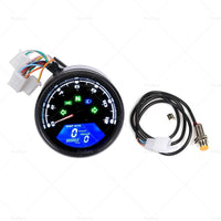 Universal Digital Motorcycle Odometer Speedometer Tachometer Gauge LCD Backlight