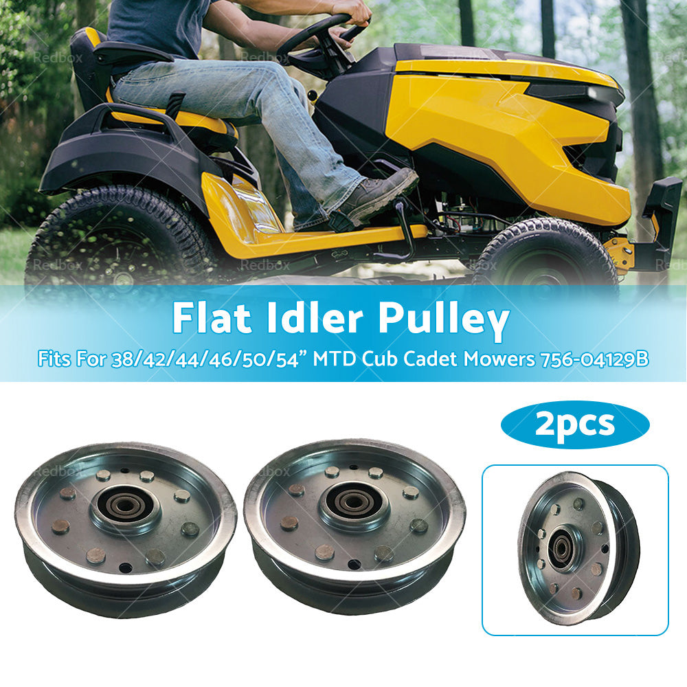 2 X Flat Idler Pulley For Cub Cadet  and  MTd Ride on Mowers 756-04129 , 753-08171