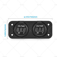 Digital LED Volt Meter Dual Battery Monitor Boat Voltage Marine Gauge DC 12V-24V