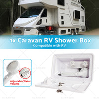 1 Set External RV Caravan Shower Box Exterior Faucet Camper Trailer Boat White